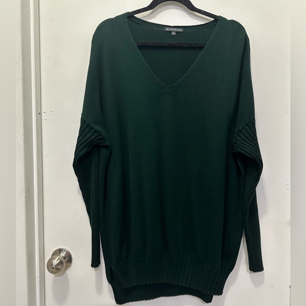 Adrianna Papell V-Neck Sweater Green Sz XL